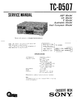 Sony TCD-507 - Service Manual 